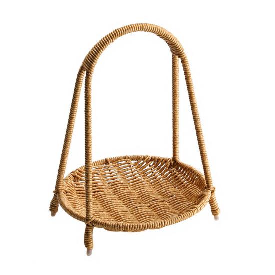Rattan Serving Stand Multi-Layer Serving Tray for Cookies Cupcakes Brownies Pastries Vegetables Durable S