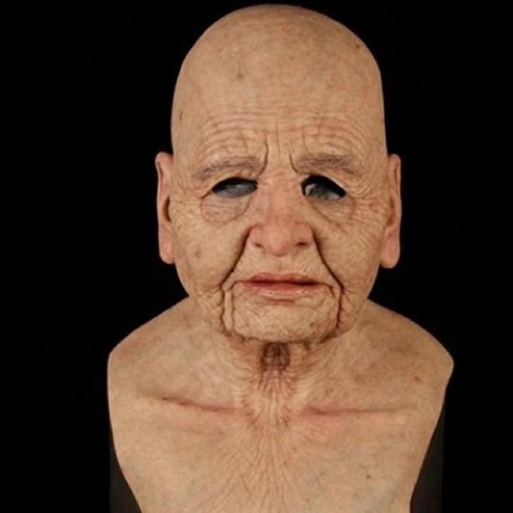 Halloween New Arrivals: Latex Granny Mask Headgear Old woman, bald man, mask