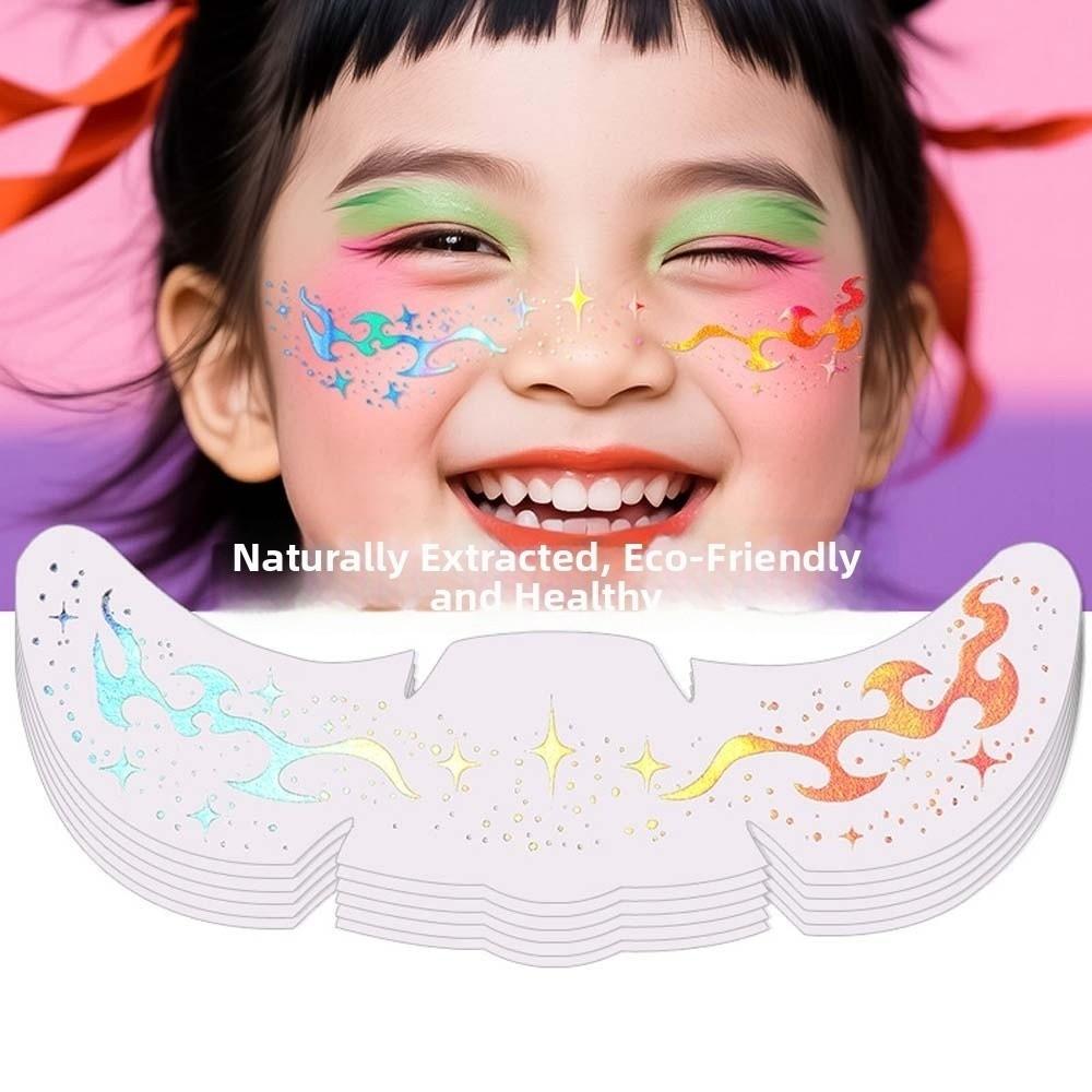 DIY Face Temporary Tattoo Fish Scale Moon Star Face Tattoo Sticker  Women
