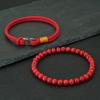 Stylish 2Pcs Men Bracelet Set 5 Colors Available Grade A 3mm String Skin Friendly Without Fading Sports Sweat Absorbent Braslet