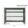 Jixiong Military Green 4-Tier Industrial Storage Rack with Wheels