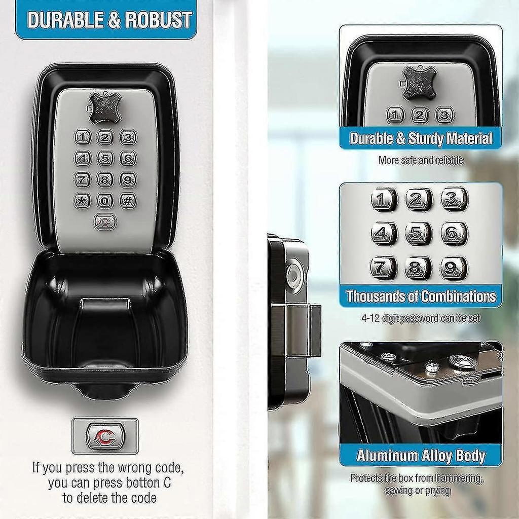 Waterproof Key Safe Box Wall-mounted Key Box Outdoor Key Box Safe Key Box Wall-mounted Key Safe Box-share Access To Your Keys Safely