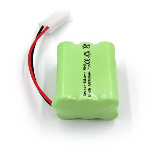 Gecoty 7.2V Battery, KET-2P Plug, 2400mAh Ni-MH Rechargeable Battery with Charging Cable, Suitable for Various Types of RC Trucks, RC Excavators, RC B