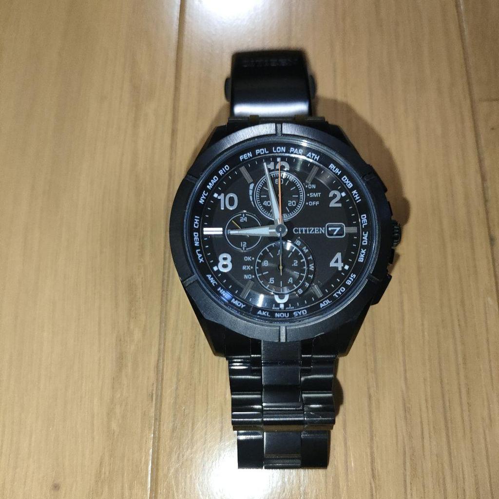 Used Citizen Attesa AT8166-59E Black Titanium Eco-Drive Solar