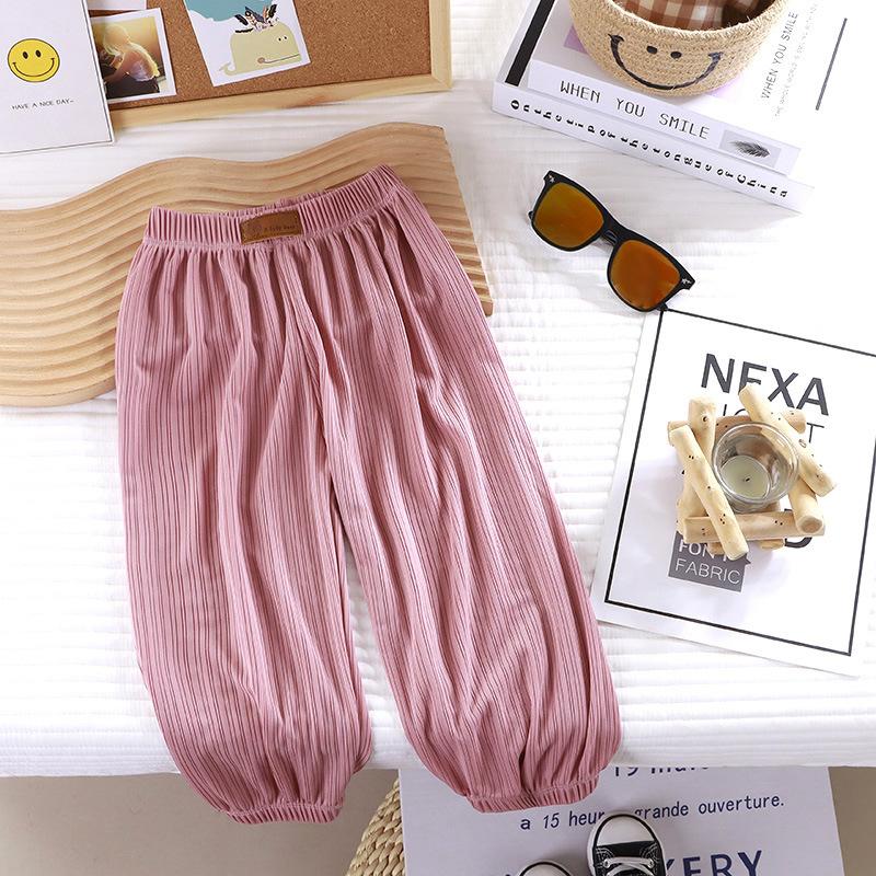 Children's Summer Ice Silk Mosquito Proof Pants Breathable Lantern Pants Thin Casual Mosquito Proof Pants for Boys and Girls
