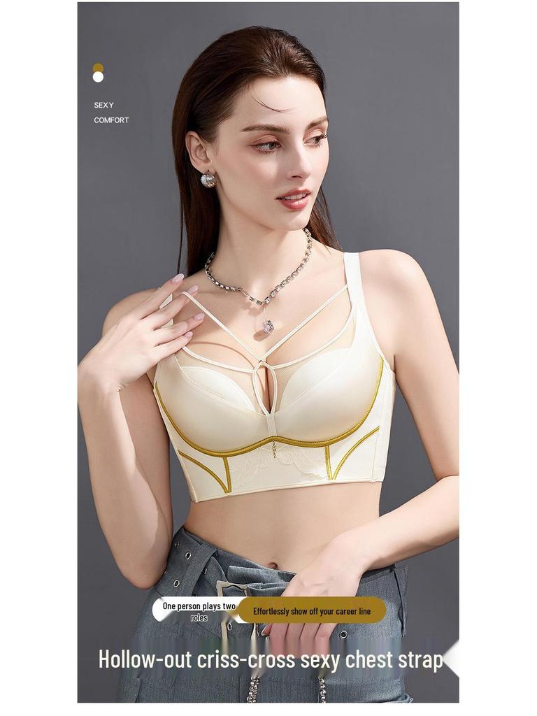 Seamless Push-Up Bra: Chest Minimizer & Anti-Sagging Shaping with Side Support, Wireless 3D Cups