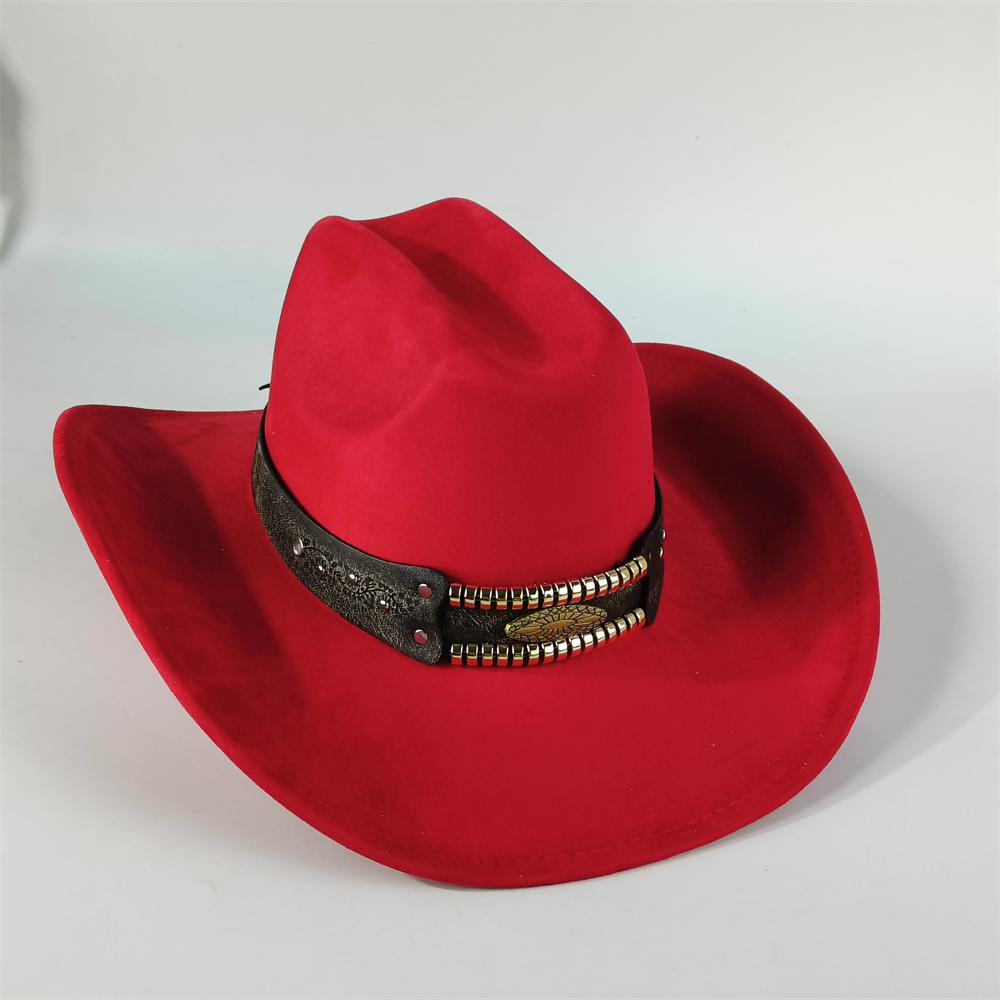 New Handmade Belt Suede Western Cowboy Hat Wide Brim Cowgirl Hat Party Hat Stage Hat Cattleman Knight Hat