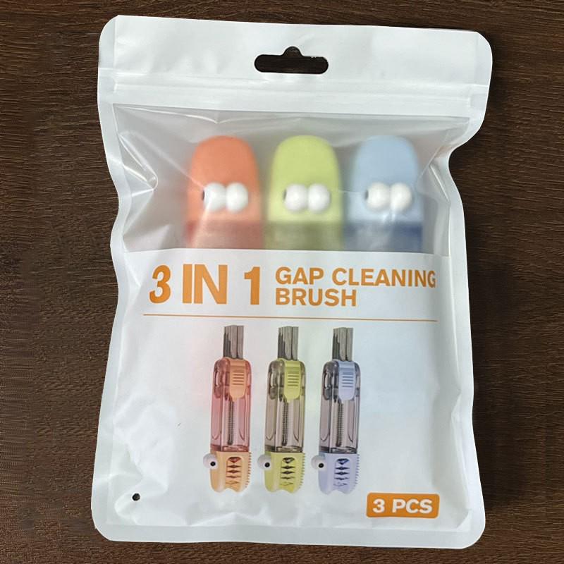 Compact Multi-Functional Cleaning Brush Set: Crocodile Cup Lid, Groove, Baby Bottle, Nipple, and U-Shaped Mouth Brushes with Rotatable Feature.