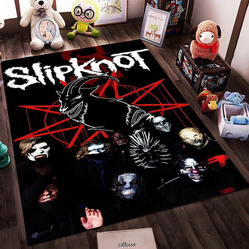 Rutschfester Teppich mit Heavy-Metal-Band-Print, geeignet für Sofas im Wohn- und Schlafzimmer