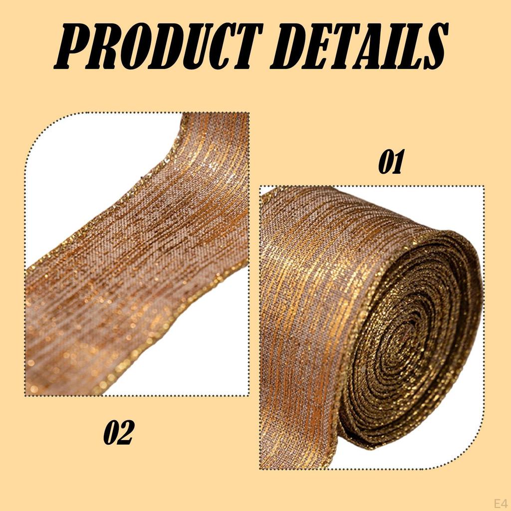 5cm Wide Christmas Decorative Ribbon, Ideal for Decorating A Tree, Greeting Cards Or Garland.