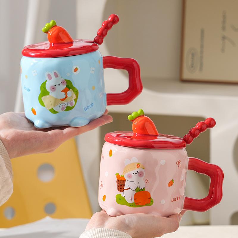 Iepure de Valoare Ridicată cu Capac Acasă Drăguț Birou Cană de Mic Dejun Cutie Cadou Cană Ceramică