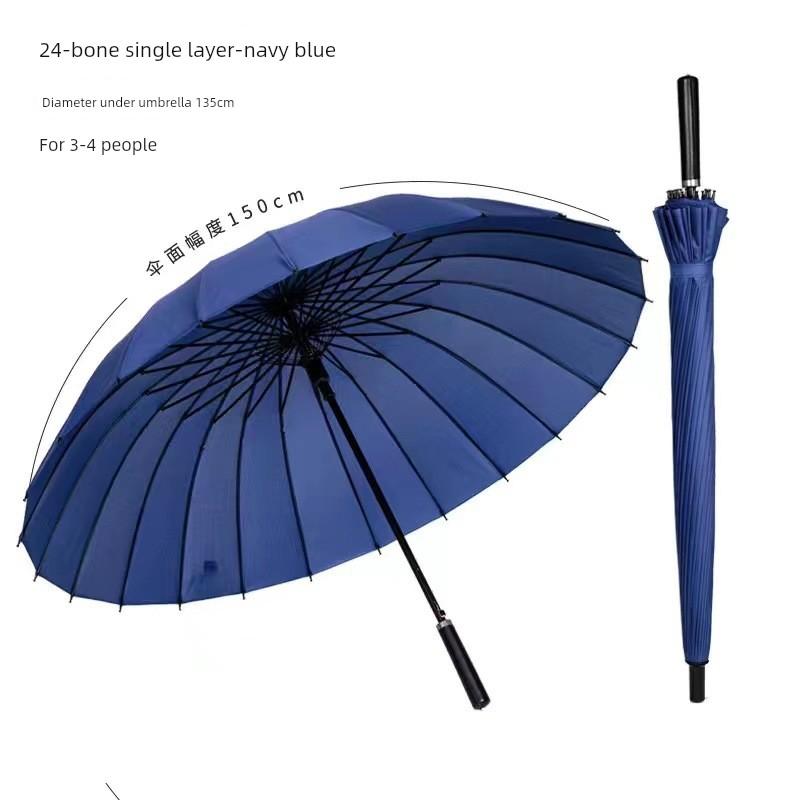 24-Strand Large Double-Layer Umbrella, Durable and Sturdy, Long Handle, Business Use, Sun Protection, Student Use, Windproof, Rainproof, New Model