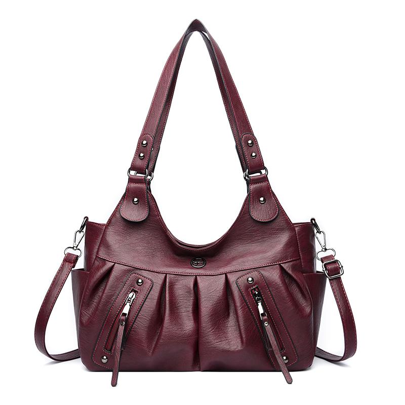 

Soft Leather Shoulder Crossbody Bags For Women Large Capacity Luxury Bag Brand Designer Casual Handbag Sac A Main 33cm 15cm 22cm