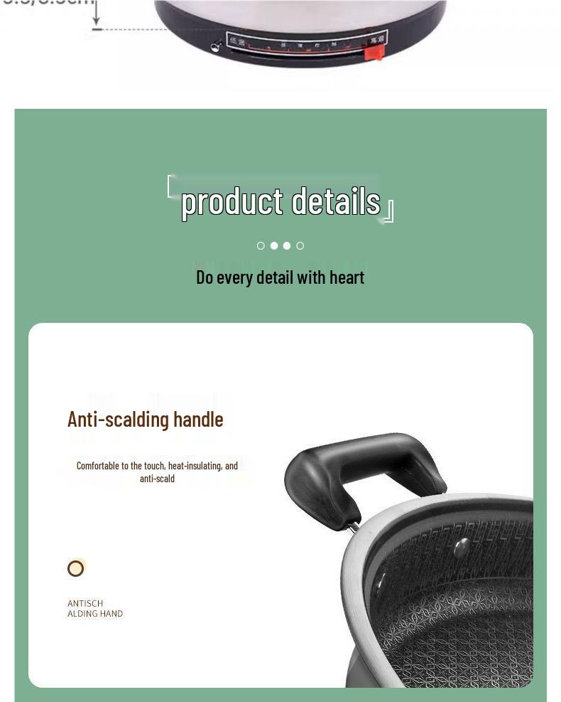 Multipurpose Non-Stick Stainless Steel Electric Pancake and Frying Pan