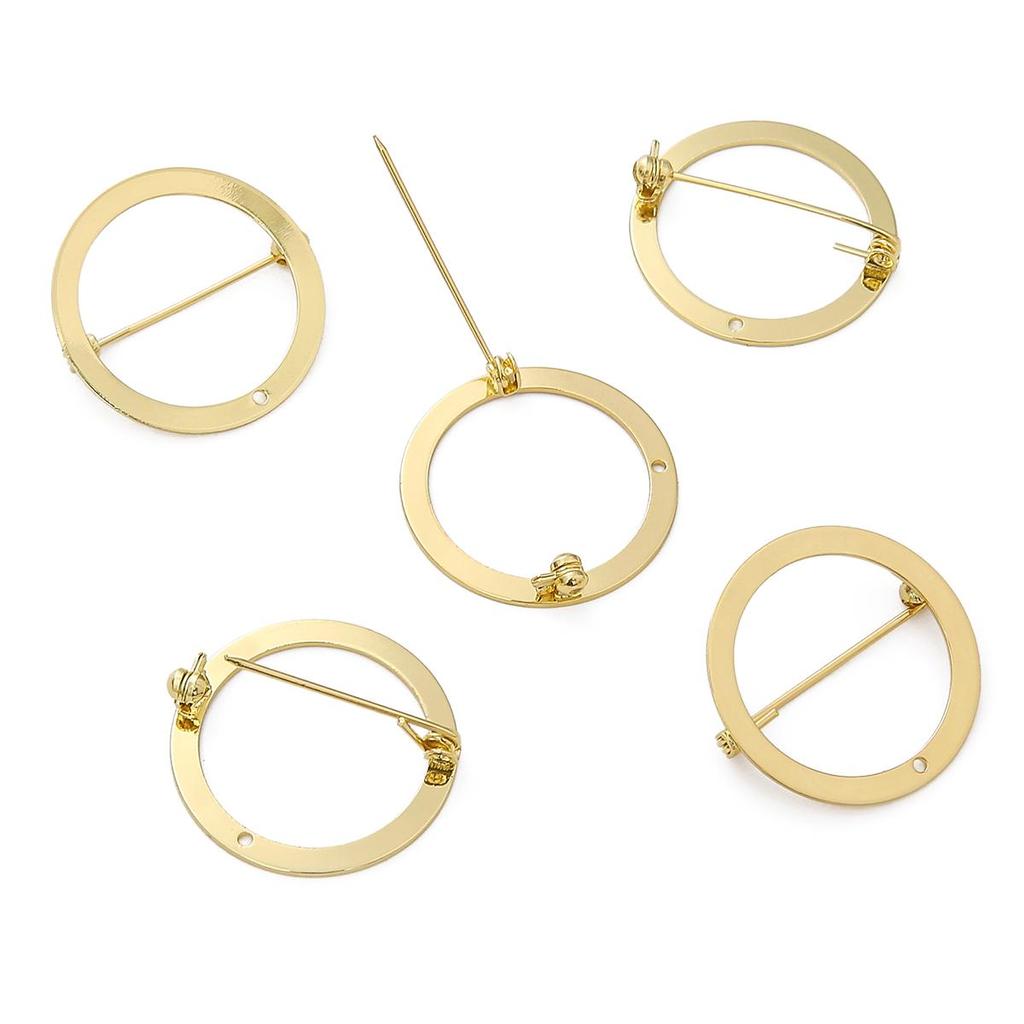Copper Circular Safety Brooch For DIY Jewelry Making Craft Accessories
