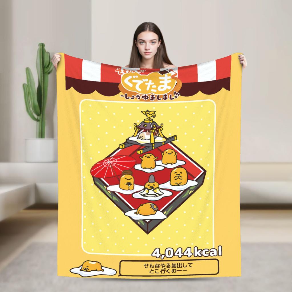 Gudetama Roztomilé Vajíčko Kreslenádeka Flanelová Ultra-Měkké Deky na Cestování Letadlem Ložnici Prošívanádeka
