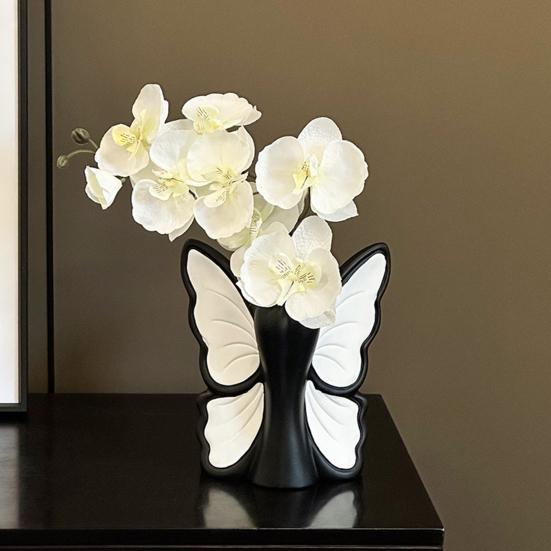 Schmetterling Vinyl Blumenvase Modernes Schleifenknoten Blumenhalter Behälter Heim Büro Tisch Mittelstück Dekorative Blumenvase