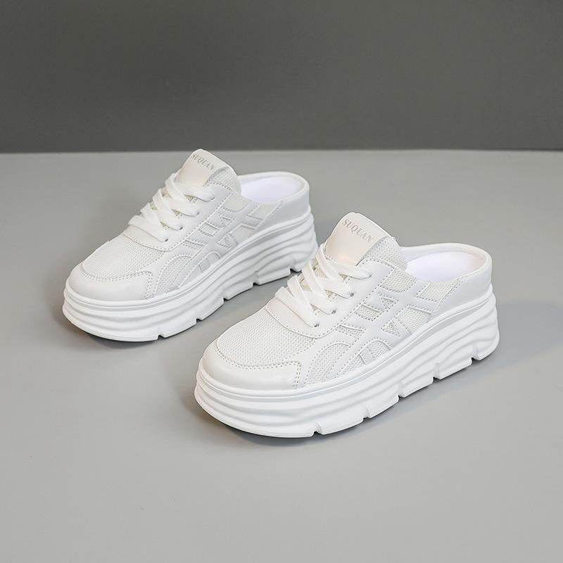 W thick-soled heightening bag head board shoes, new breathable mesh casual wear casual board in summer