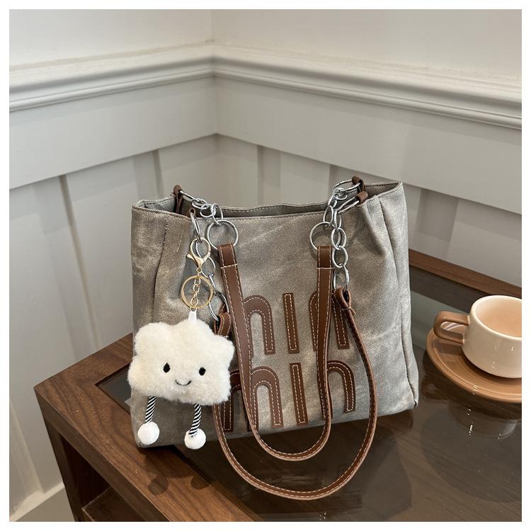 Tote Bag Women's Large-capacity New Autumn and Winter Versatile Simple Texture Shoulder Shopping Bag