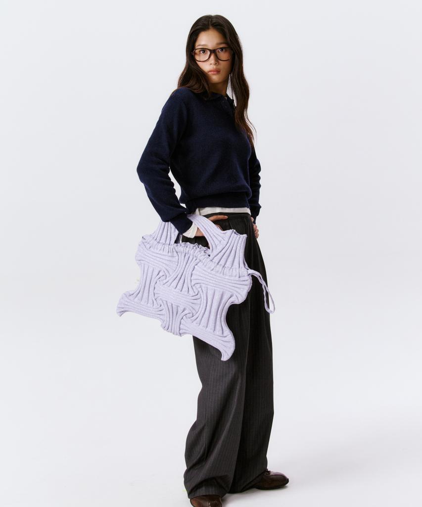 Pleatsmama Big Bow Bag Glitter Pale Purple