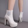 Temperament Platform Booties For Womens Fashion Round Toe Chunky High Heels Ankle Boots For Women Boots Designer Luxury 2026