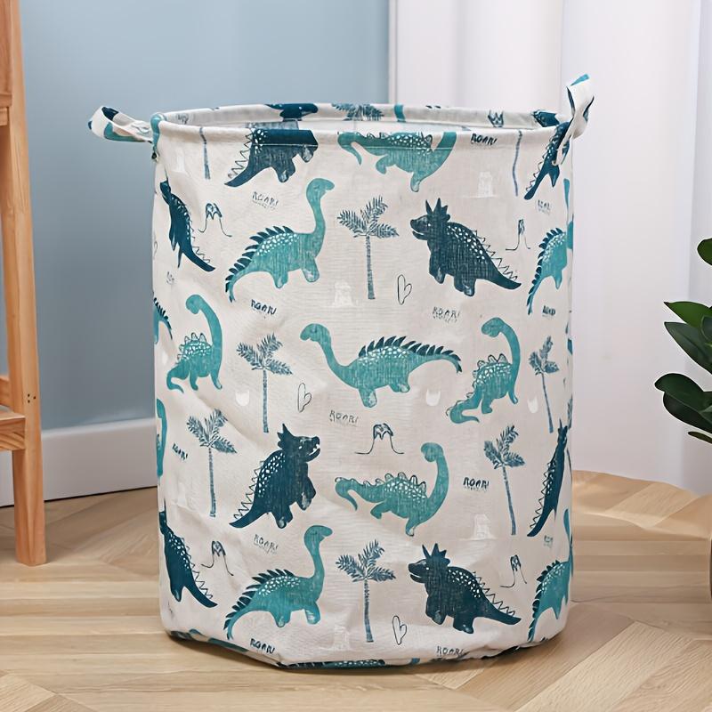 

Laundry Basket Sturdy Dinosaur Fabric Foldable Storage Clothes Toy Home Organization Handles Bathroom Decor Bathroom Accessories 35x40cm