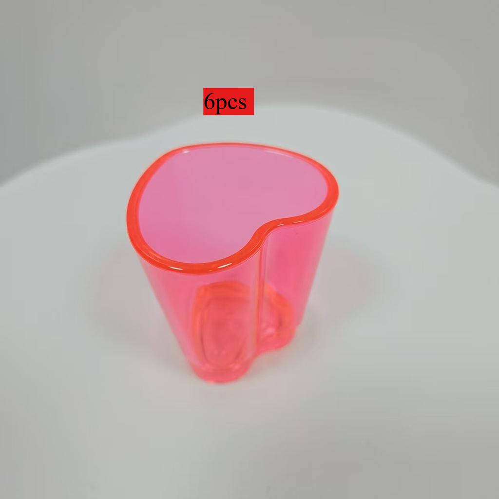 6pcs Creative Heart-shaped Mini Cocktail Glasses With Cute Personalized Designs Rainbow-colored Spirits Couple Glasses Valentine