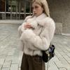 Luxury Brand Autumn Winter Fur Coat Women Short Lazy Wind Fox Fur Jacket Cropped Fluffy Casaco De Pele Feminino