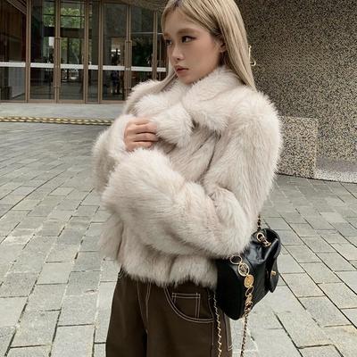 Luxury Brand Autumn Winter Fur Coat Women Short Lazy Wind Fox Fur Jacket Cropped Fluffy Casaco De Pele Feminino