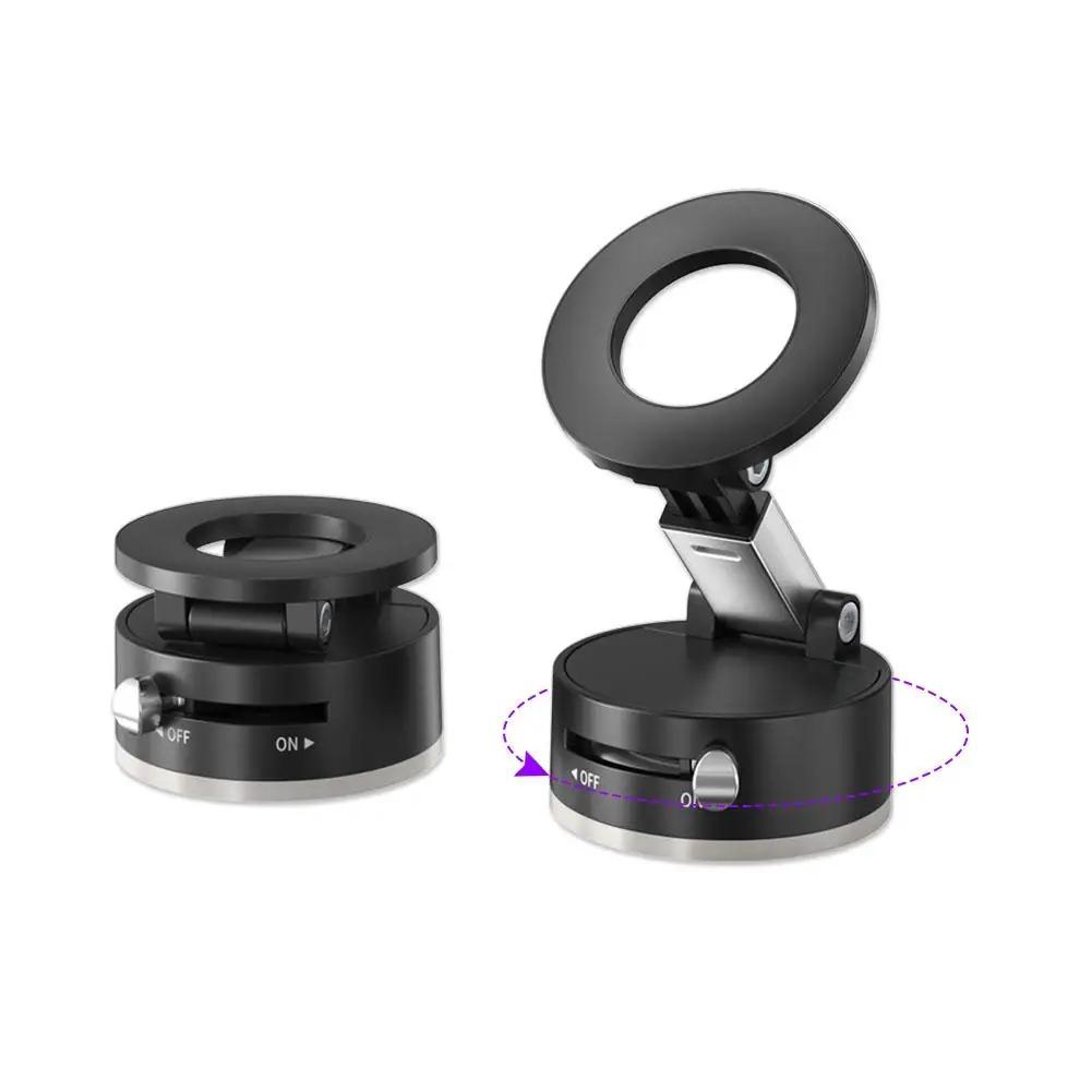 Vacuum Magnetic Suction Cup Folding Swivel Stand Double-sided Suction Cup Strong Magnet Vacuum Suction Cup Mount Car Holder For iPhone/Android