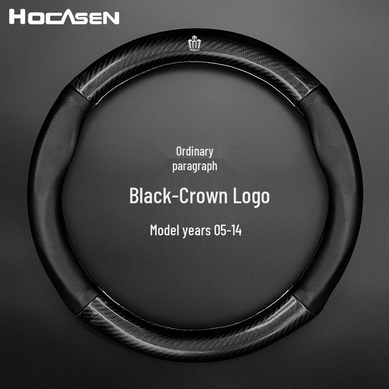 Genuine Leather Carbon Fiber Steering Wheel Cover for Toyota Prado, Camry, Reiz, Highlander, and Crown