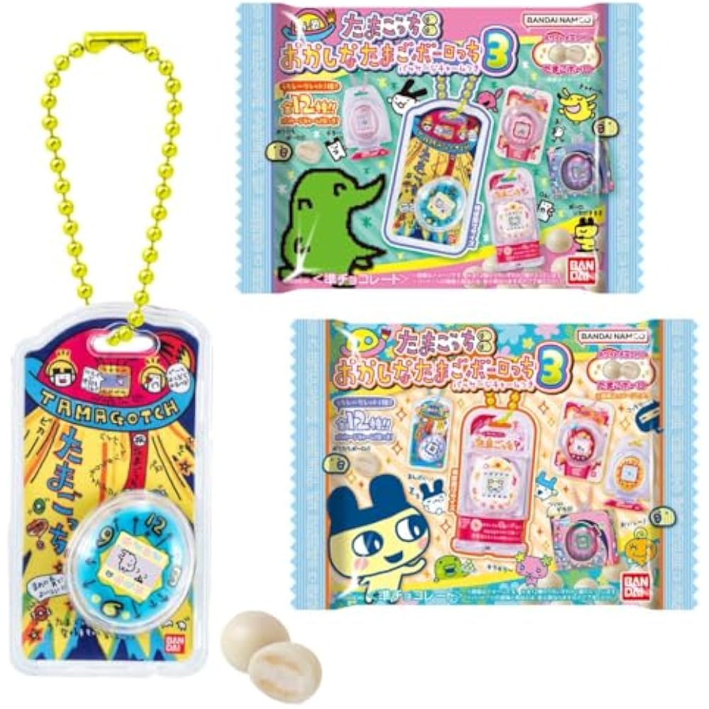 Tamagotchi Okashi Egg Borocchi Package 3 10-Pack Box with Charm (Food Toy)