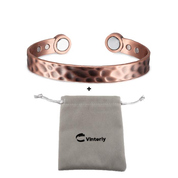 Vinterly Copper Magnetic Bracelets Men 10mm Wide Adjustable Benefits Health Magnet Energy Open Cuff Bangles Resizable Jewelry
