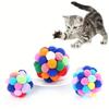 Colorful Plush Sound Ball, Cat'S Self Soothing Toy, Scratch Resistant Soft Rainbow Teasing Cat Ball