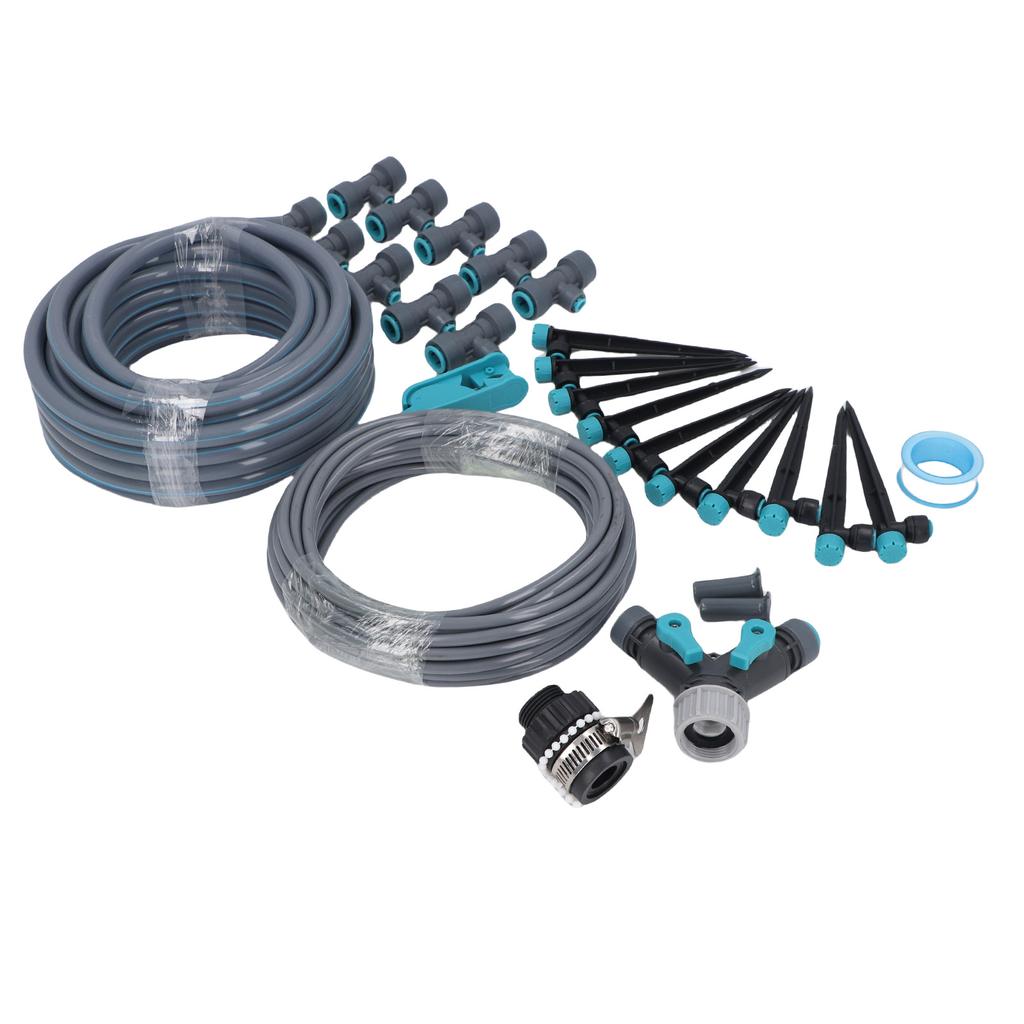 Sistema de Irrigação por Gotejamento 32,8 pés 8 Furos Ajustável Nebulização Precisa Kit de Aspersor de Irrigação por Gotejamento para Jardim Estufa Gramado