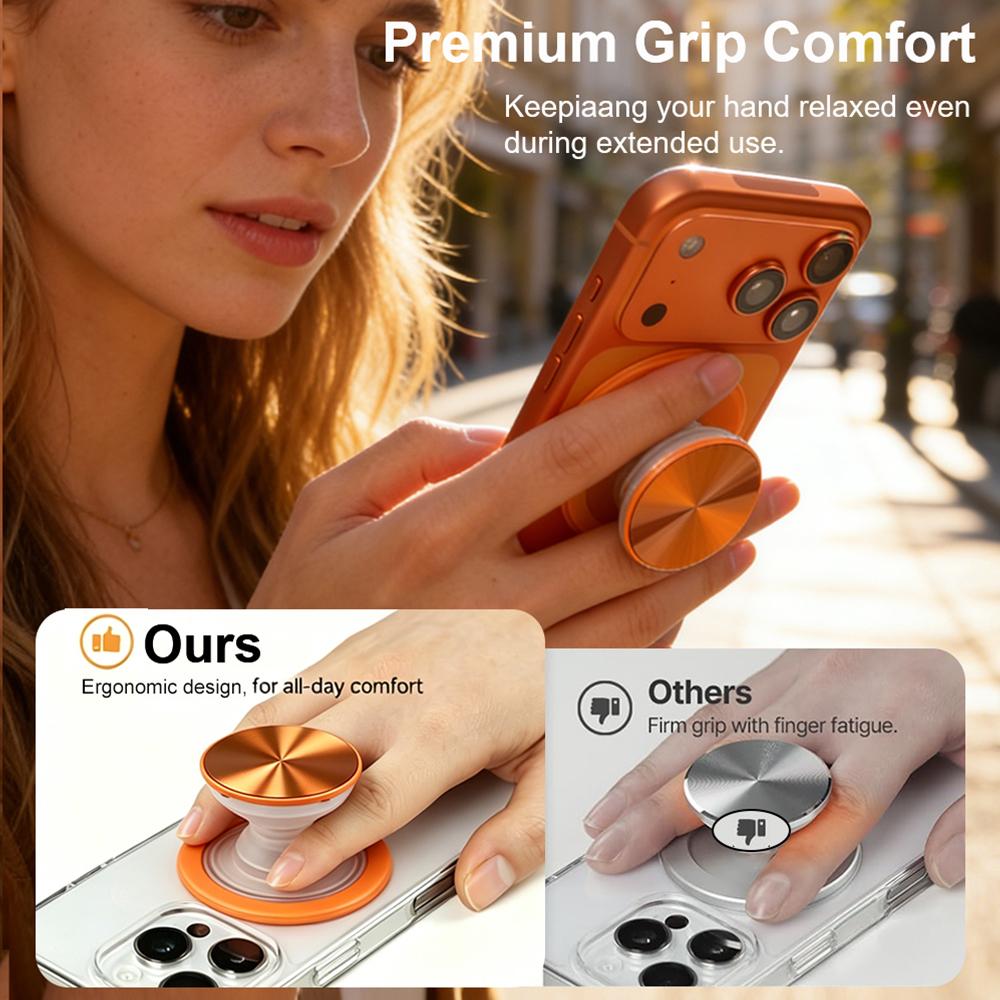Grippopso Aufgerüstet Für Magsafe Handy-Griffbuchse, Bequemer Magnetischer Handyhalter Ständer Starker Magnet Für iPhone 17 16 15