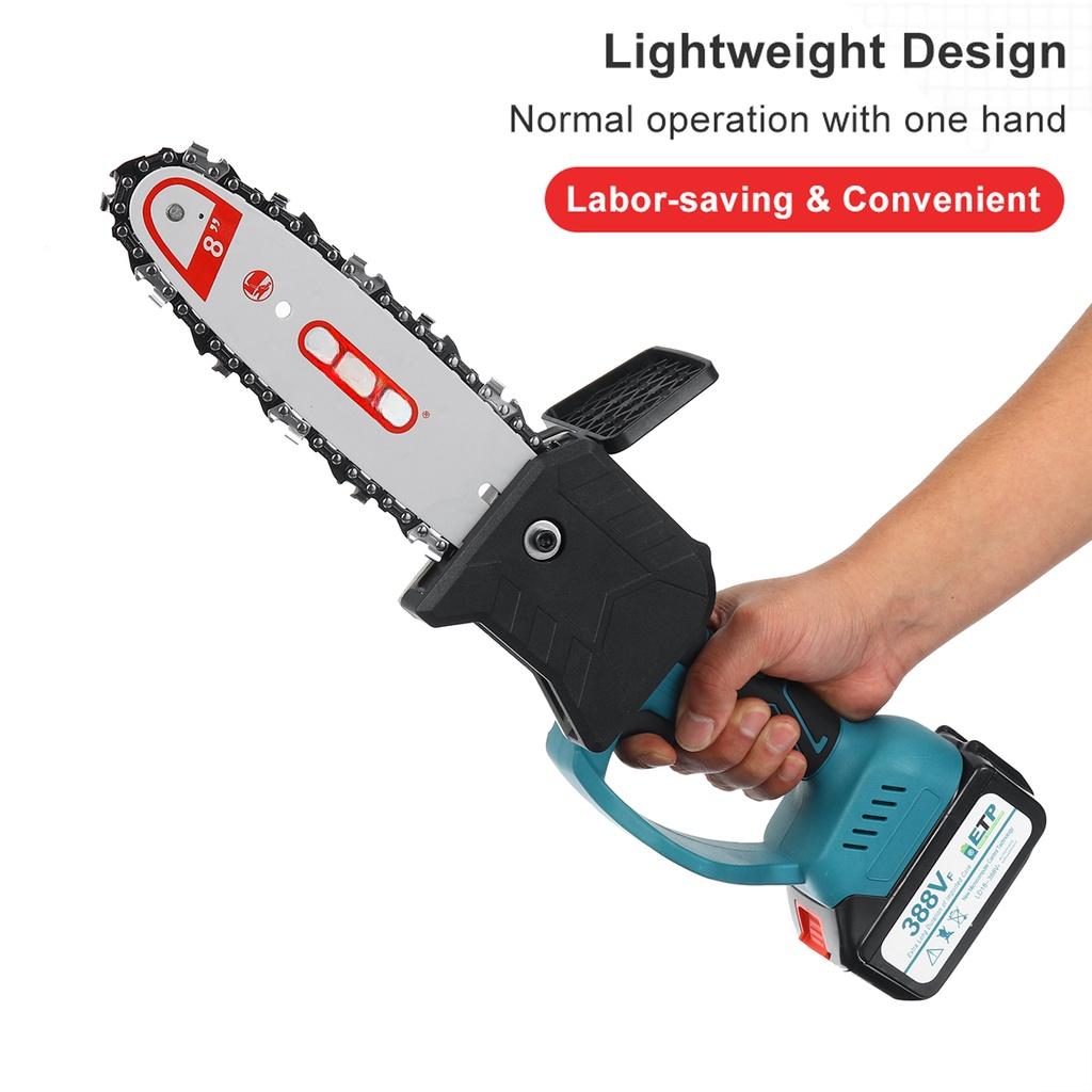 388V 1500W 10Inch Electric Saw Chainsaw Brushless Motor w/ 1/2 Batteries Woodworking Cutter Tool For  Battery