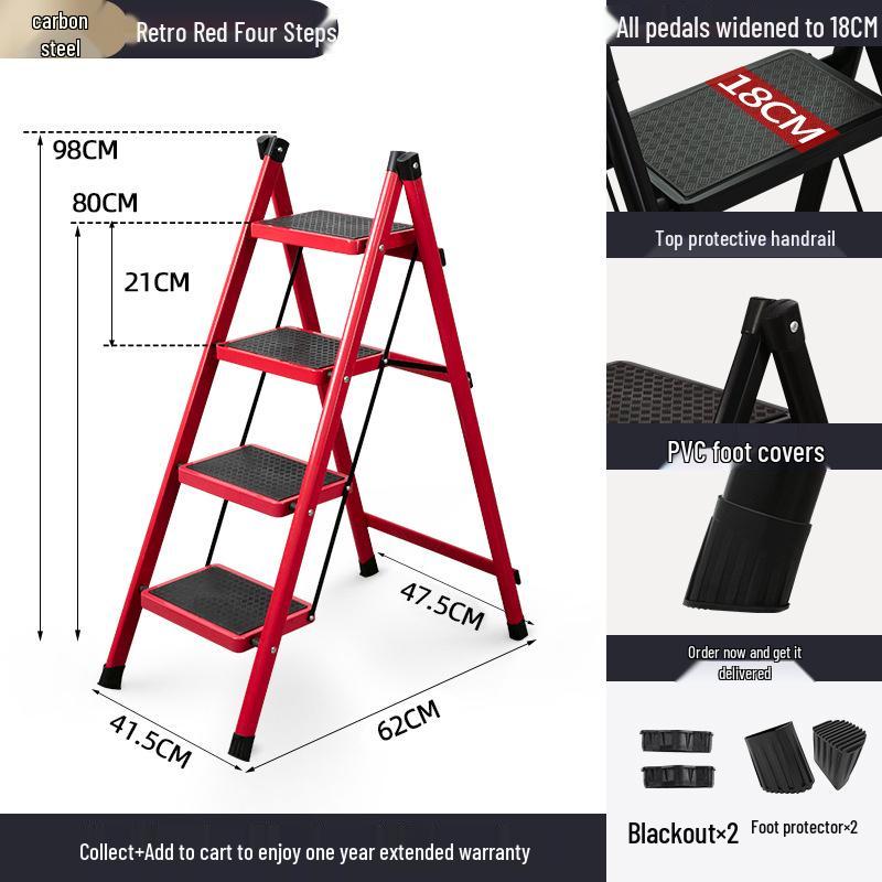 Teleskopische Klapp-A-Rahmen-Haushaltsleiter: Leicht, Multifunktional, Dreistufiges Design.