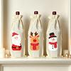 Fabric Wine Bottle Gift Bag for Christmas Presentation, Designed for a Standard Bottle with a Gathered Cord Closure