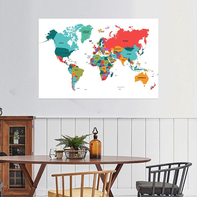 English Map-World Map-Political Distribution-Countries,Geographical Tool, Education Tools,Home School Classroom Supplies