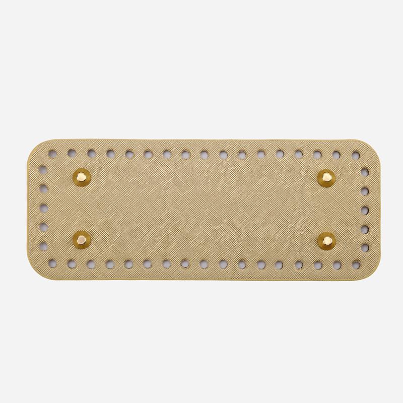 Handgefertigter DIY Gewebter Ovaler Taschenboden, PU Kreuzmuster, 20x8cm