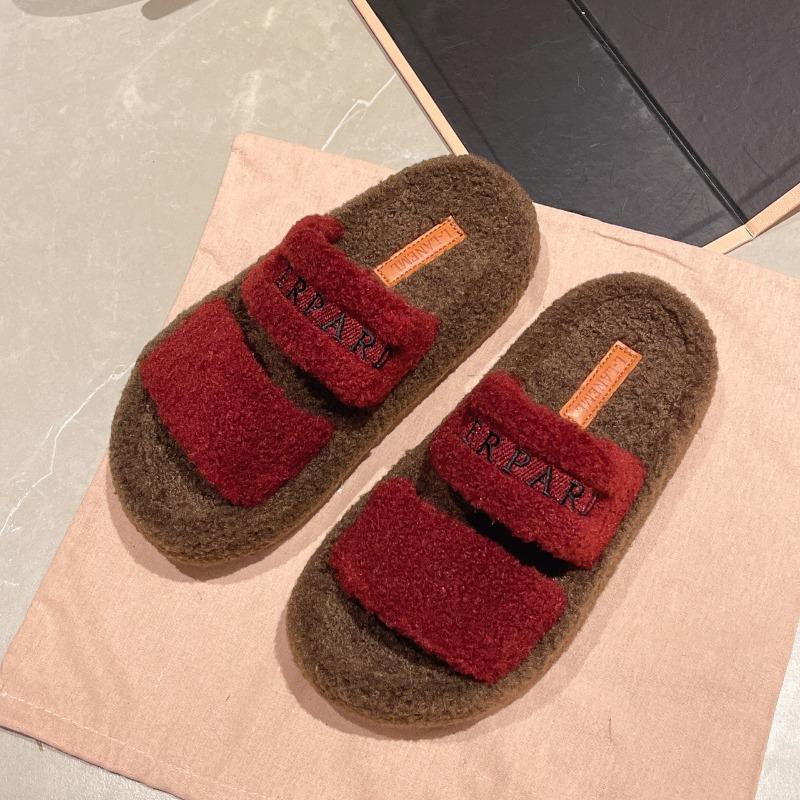 Fashion Outerwear Autumn and Winter New Thick-soled Cotton Slippers Fluffy Slippers Women's Home Fluffy Warm Slippers