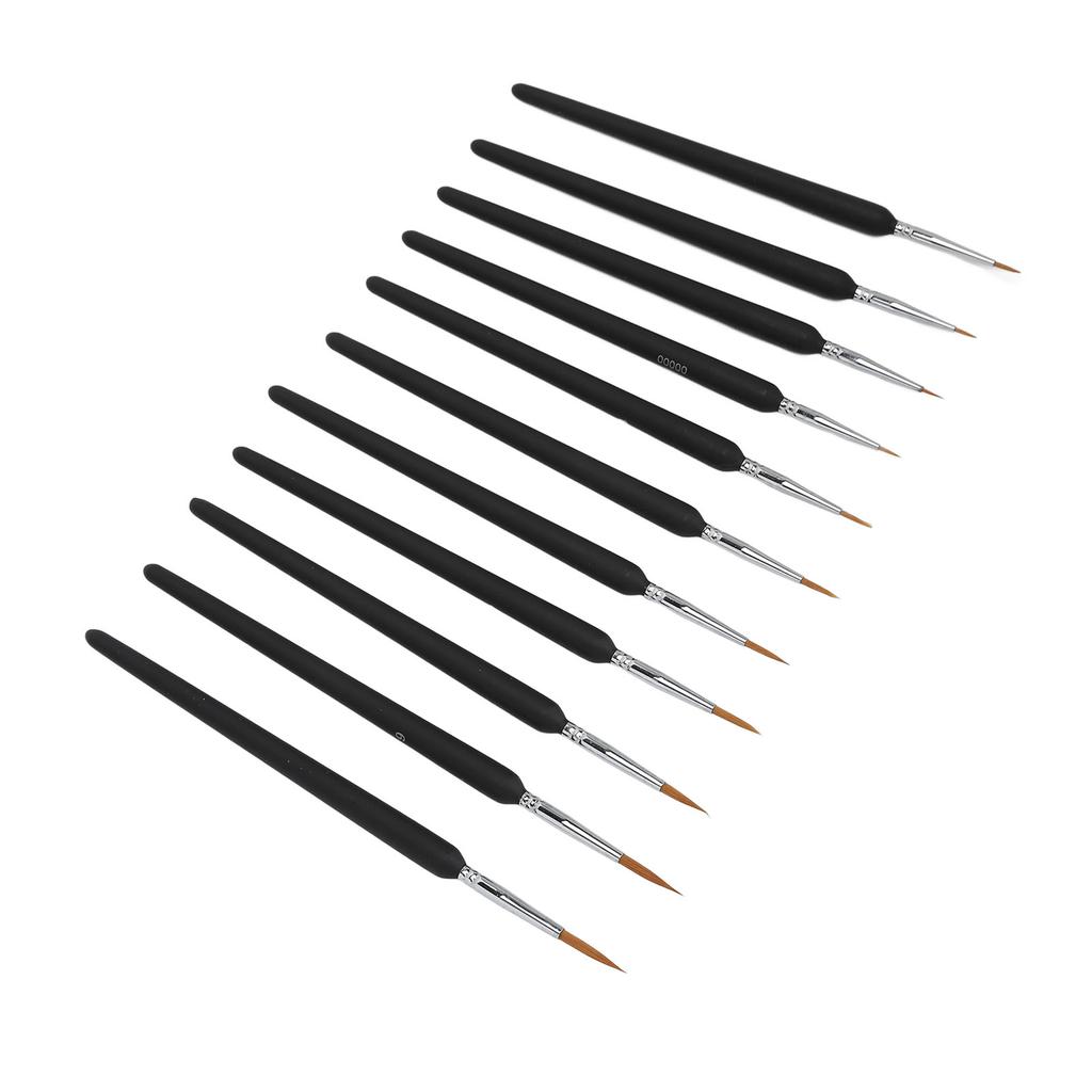 11PCS Fine Detail Paint Brush Set Multipurpose Soft Texture Thin Tip Paint Brushes Miniature Model Brushes for Art