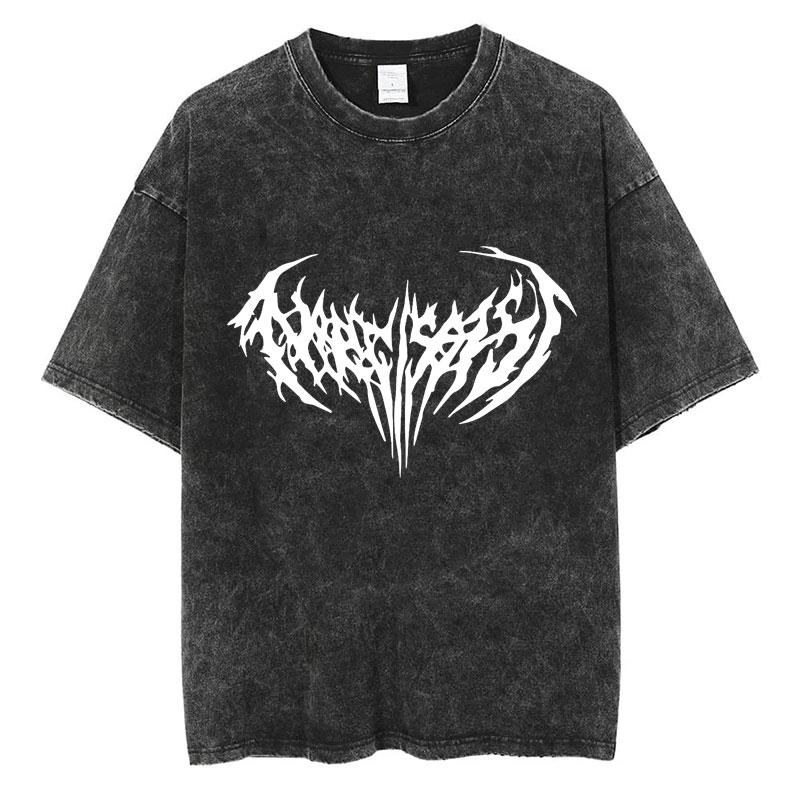 Rapper Playboi Carti Álbum Musical Die Lit Camiseta Lavada Hombres Mujeres Hip Hop Camisetas Populares Moda Camisetas Góticas Algodón Streetwear