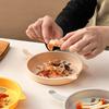3/6Pcs Cute Plastic Food Plate With Handle Reusable Snack Cake Dessert Plate Spit Bone Dish Microwave Safe Kitchen Tableware