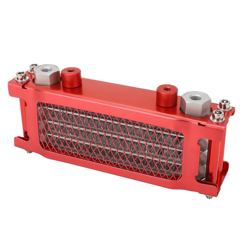 Motorcycle Oil Cooler Kit Aluminum 4 Rows High Efficiency Replacement for Monkey 50cc To 110cc Moto Oil Cooler Red