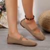 Damen Casual Gestrickte Ballerinas Schuhe Bequemer Anti-Rutsch-Riemen Loafer Mary Jane Leichte Tägliche Gehen Schuhe