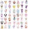 50 Cartoon Animals Family Ice Cream Style Graffiti Stickers Guitar Notebook Suitcase DIY Waterproof Stickers