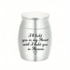 Small Keepsake Urns For Human Pet Ashes 1.57 Inch Mini Cremation Urns For Ashes Aluminum Alloy Memorial Ashes Holder-I'll Hold You In My Heart Until
