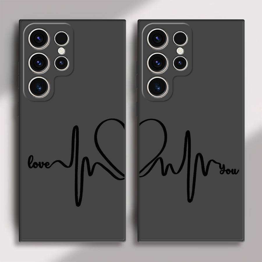 Soft Cover Phone Case for Samsung Galaxy S25 Ultra S20 S23Ultra S24 S22 Plus S21 FE S24Ultra S23 FE S25+ Love You A Pair